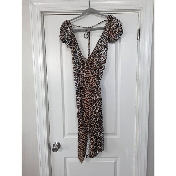 Revolve LPA Silvia Wrap Dress women's size XS animal leopard print - Picture 2 of 10